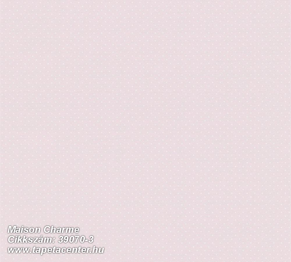 Pöttyös,textil hatású,fehér,pink-rózsaszín,súrolható,vlies tapéta 